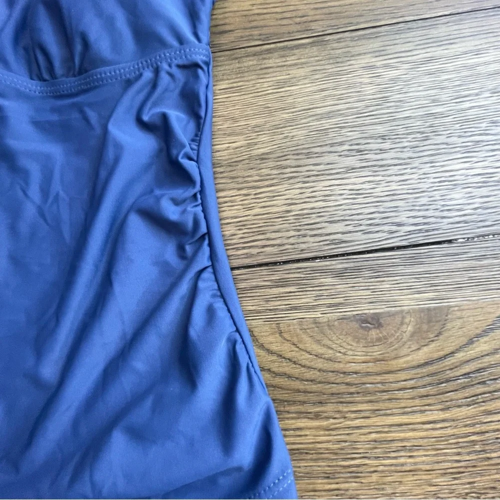 Blue‎ Tankini Set with White Trim